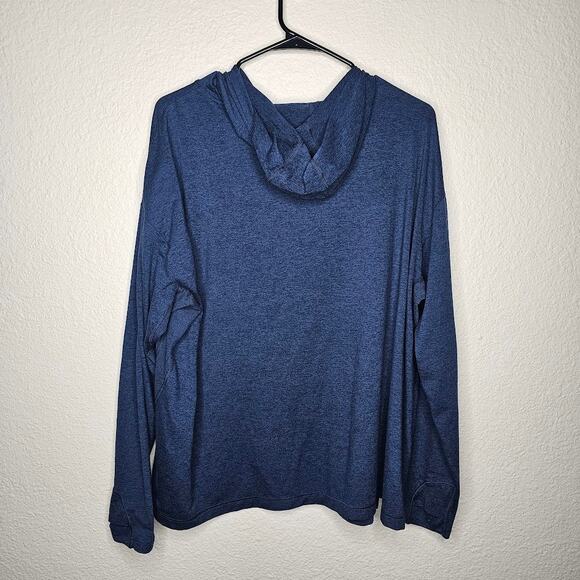 Athleta uptempo blue hoodie sweatshirt Plus Size 1X thumb holes long sleeve - Picture 3 of 3